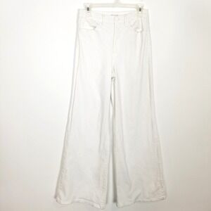 Good American Women Wide Leg Jeans Sz 29 White High Rise Denim Summer Boho